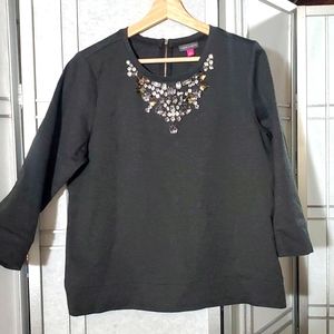 Vince Camuto gemstone embellish sweater